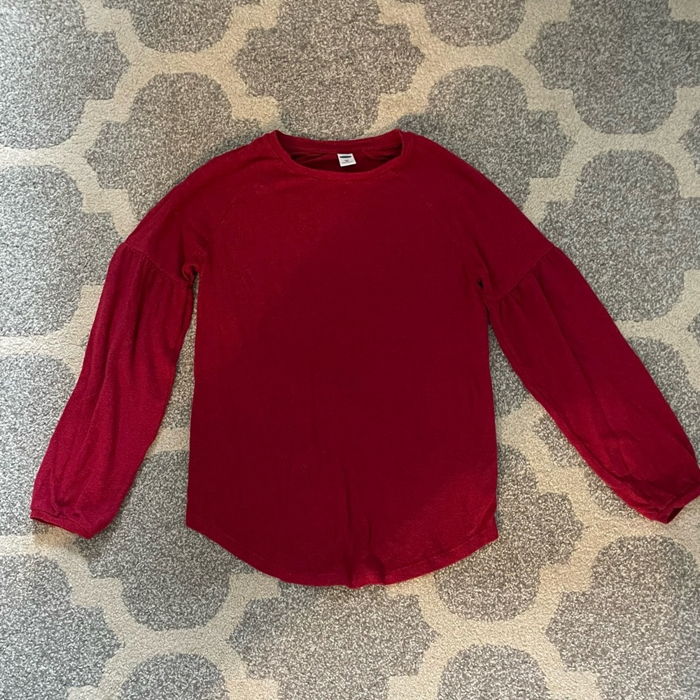 Old Navy XS Luxe Red Long Sleeve Top